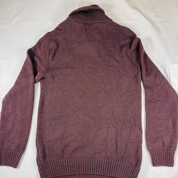 Method Men’s Shawl Collar Sweater L Burgundy Maroon - Picture 5 of 8